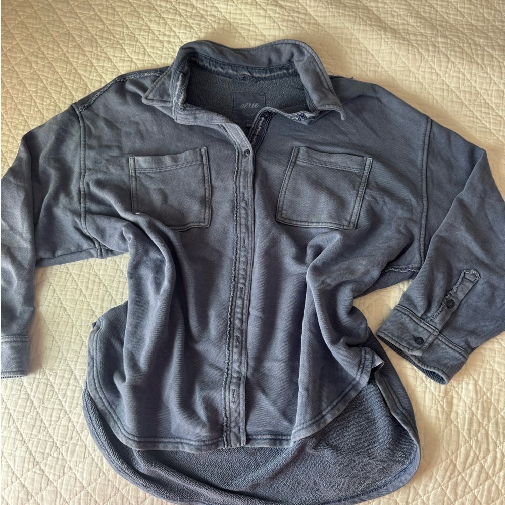 Aerie Blue Oversized Button Up